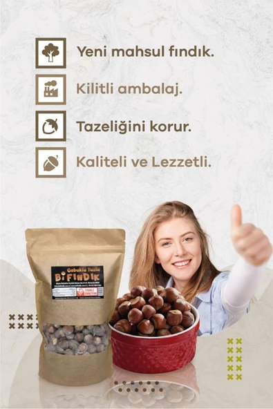 Bi Fındık Kabuğunda Kavrulmuş Çıtlamış Fındık Kavrulmuş Iri Taneli Büyük Boy Kavrulmuş Fındık 100g - 4