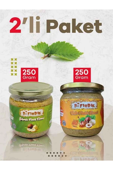 Bi Fındık Doğal Ballı Fındık Ve Şekersiz Fındık Ezmesi Katkısız Kahvaltılık Atıştırmalık Sürülebilir 1.kalite