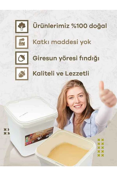 Bi Fındık Doğal Bol Sütlü Parça Fındıklı Fındık Kreması Katkısız Atıştırmalık Kahvaltılık Sürülebilir 20kg - 6