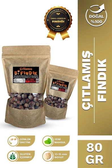 Bi Fındık Kavrulmuş Tuzlu Fındık Kabuğunda Kavrulmuş Iri Taneli Çerez Büyük Boy Tuzlu Kavrulmuş Fındık 80g ×3