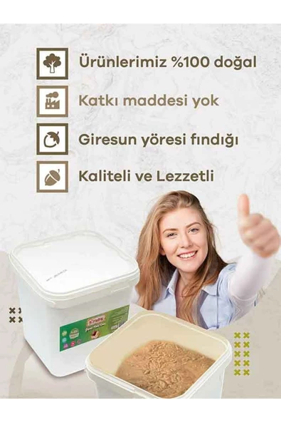 Bi Fındık Doğal Şekersiz Fındık Ezmesi Katkısız Atıştırmalık Kahvaltılık Sürülebilir %100 Fındıklı 10kg - 6