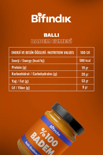 Bi Fındık Ballı Badem Ezmesi Katkısız Taze Çekim Doğal Sürülebilir Kahvaltılık %80 Badem Ezmesi 1 Kilogram - 3