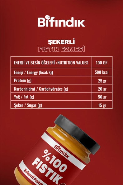 Bi Fındık Şekerli Fıstık Ezmesi Katkısız Taze Çekim Doğal Sürülebilir Kahvaltılık %80 Fıstık 250 gram - 3