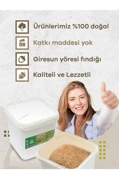 Bi Fındık ŞEKERSİZ FINDIK EZMESİ SÜRÜLEBİLİR DOĞAL KAHVALTILIK SAĞLIKLI %100 FINDIKLI 10KG CAM KAVANOZ - 5