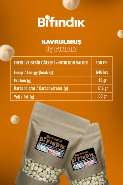 Bi Fındık Yeni Sezon 1.Kalite Kavrulmuş İç Fındık Çıtır %100 Taze Lezzetli Kavrulmuş Fındık 250 gr - 3