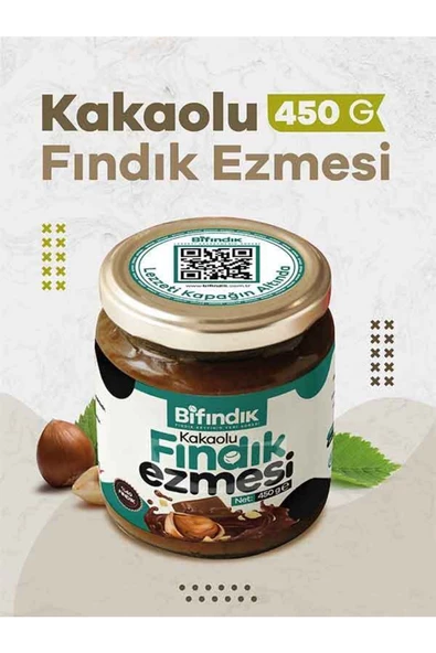 Bi Fındık Doğal Kakaolu Parçacıklı Fındık Kreması Katkısız Kahvaltılık Sürülebilir 1.kalite Fındık Ezmesi 450g - 5