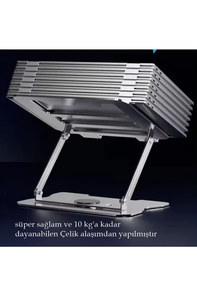 360'Dönen Laptop Standı Çelik  Dizüstü Bilgisayar Standı Ve Tablet Ayaklık Ayarlanabilir Tutucu - 3
