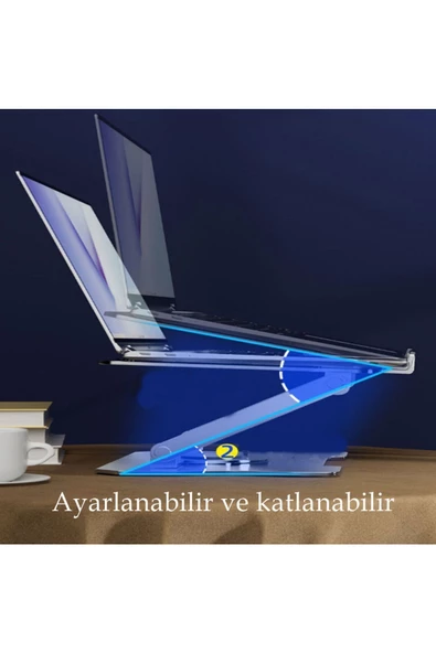 360'Dönen Laptop Standı Çelik  Dizüstü Bilgisayar Standı Ve Tablet Ayaklık Ayarlanabilir Tutucu - 5