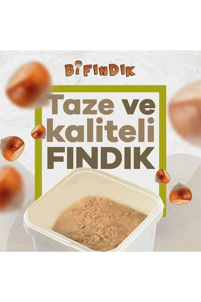 Bi Fındık Doğal Şekerli Fındık Ezmesi Katkısız Atıştırmalık Kahvaltılık Sürülebilir %80 Fındık %20 Şeker 1kg - 2