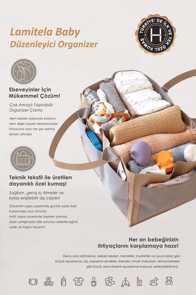 Bebek Bakım Düzenleyici XL Bej-Gri - 2