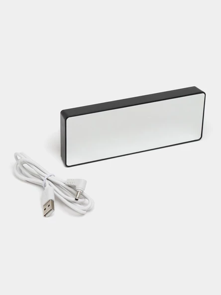 RGB Renkli LED Ayna Tasarımlı Dekoratif Dijital Saat - 9