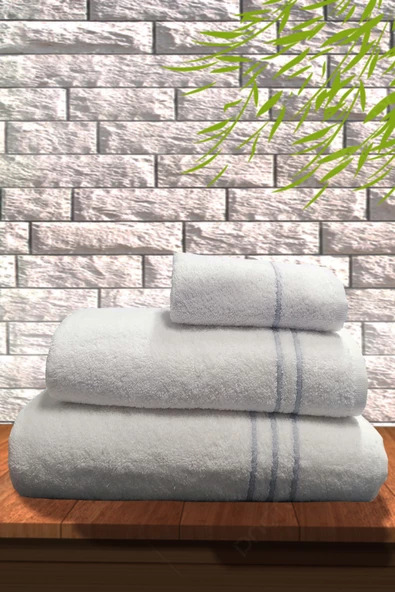 3'LÜ BANYO HAVLU SETİ - HAMAM HAVLU TAKIMI %100 PAMUK - 4