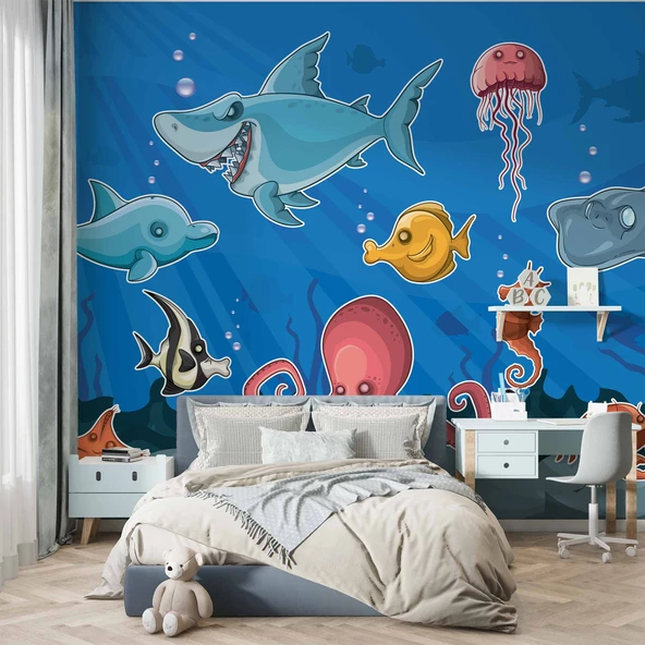 Deniz Altı Dünyası Duvar Kağıdı Baskı - Resim 3