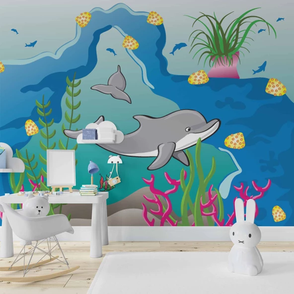 Deniz Altı Dünyası Duvar Kağıdı Baskı - Resim 2