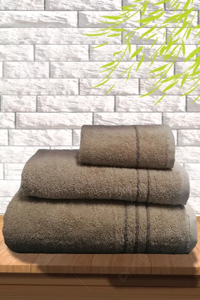 3'LÜ BANYO HAVLU SETİ - HAMAM HAVLU TAKIMI %100 PAMUK - 2