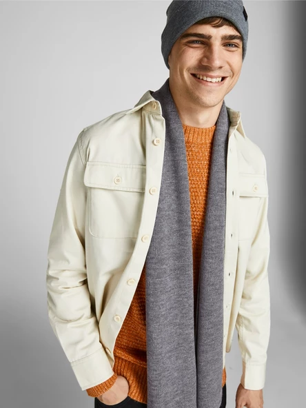 Jack&Jones Erkek Minimalist Bere & Atkı Seti - Kışlık Sıcaklık - 7