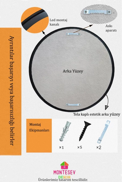 Zümrüt Ahşap Siyah Dekoratif Ayna Yuvarlak Ayna Işlemeli Banyo Aynası Duvar Aynası Tekli - 69 Cm - Resim 7