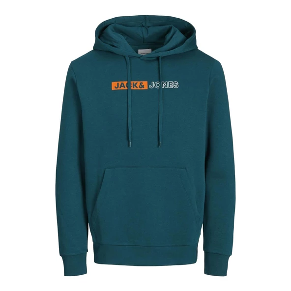 Jack & Jones 12233599 Jjecorp Logo Sweat Hood Play Noos Petrol