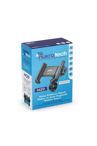 Nukrotech M29 Klipsli Motosiklet Telefon Tutucu - 4