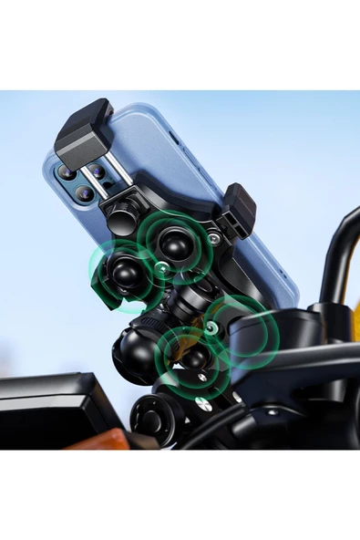 Nukrotech M25 Titreşim Modüllü Motosiklet İçin Telefon Tutucu - 3