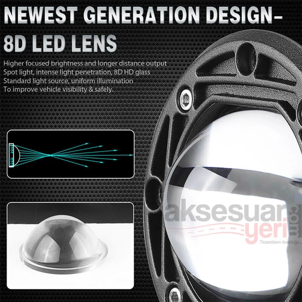 Offroad Sis Çalışma Lambası Beyaz/Amber 20W 12-24V  A+ İthal Ürün(TEKLİ'DİR)