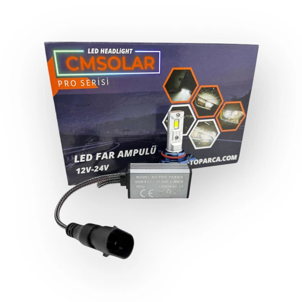 CMSOLAR Pro Seri 9012/HIR2 55W 15.000 Lümen 6500K Beyaz Işık Led Far Ampulü - 3