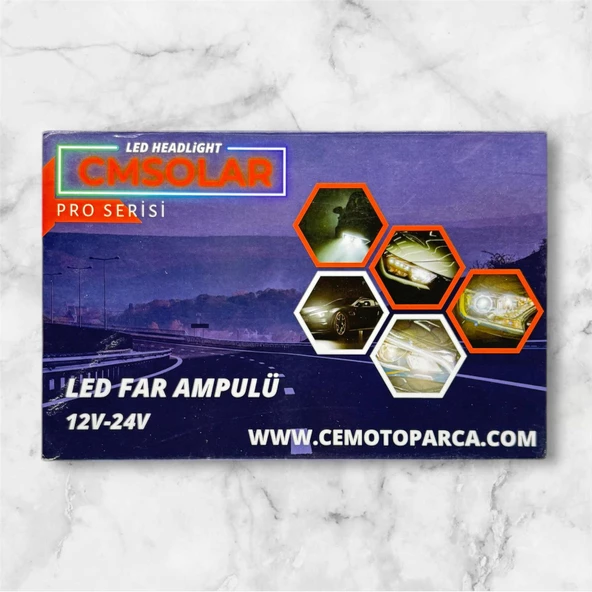 CMSOLAR Pro Seri 9012/HIR2 55W 15.000 Lümen 6500K Beyaz Işık Led Far Ampulü - 2
