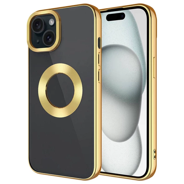 Apple iPhone 15 Kılıf Tek Kamera Çerçeveli Logo Gösteren  Omega Kapak - 3
