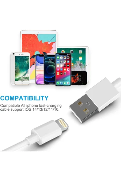 Usb To Lightning 25 Watt Kopmalara Karşı Dayanıklı 1 Metre Iphone Şarj Kablosu - 2