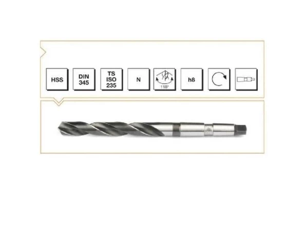 Makina Takım HSS DIN 345 Mors Konik Saplı Maktap Ucu 29 mm-MTE B00004002900