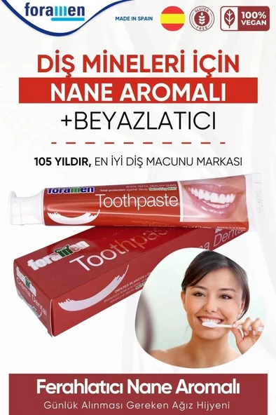 Foramen Diş Mineleri İçin Nane Aromalı Beyazlatıcı VEGAN Diş Macunu - 2