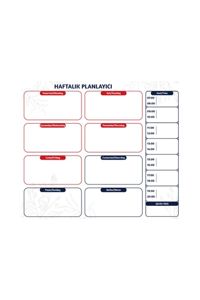 Haftalık Planlayıcı, Yüzeye Zarar Vermeyen Sihirli Inovatif Akıllı Kağıt, Saatlik Planlayıcı - 2