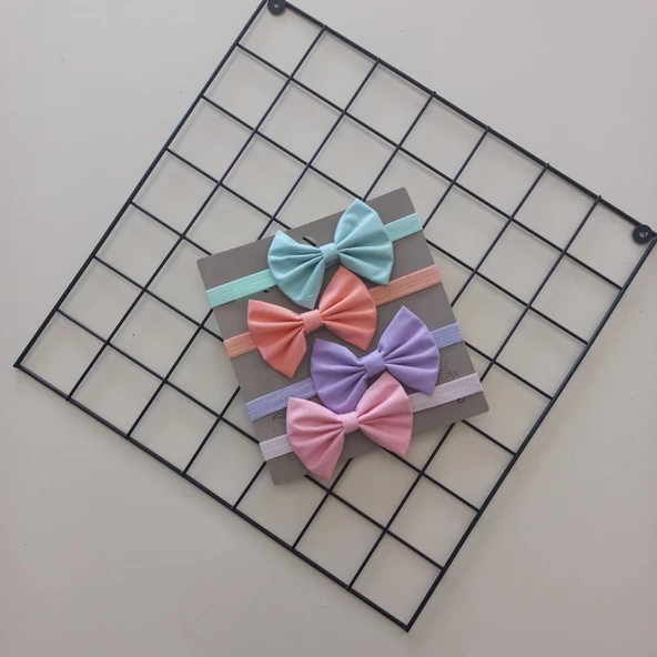 MARS BABY Kız Bebek Çocuk 4 Çok Renkli Fiyonk Bandana Seti - 2