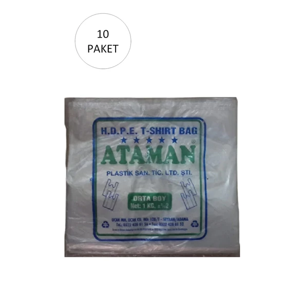 Kalın Şeffaf Atlet Poşet Orta Boy 27x47 Cm 1 Kg (10 Paket-Takriben 1,450 Adet)