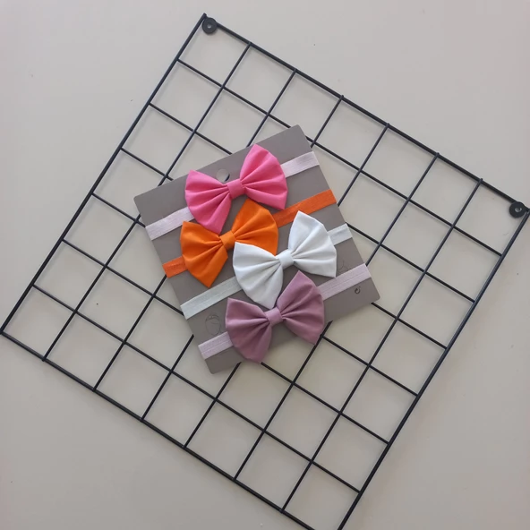 MARS BABY Kız Bebek Çocuk 4 Renkli Fiyonk Bandana Seti - 2