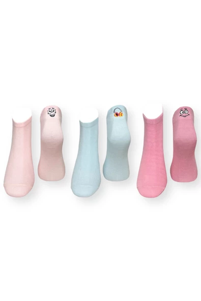 3'lü Düz Renkli Unisex Esnek Nem Alabilen Pamuklu Patik Çoraplar ürün görseli