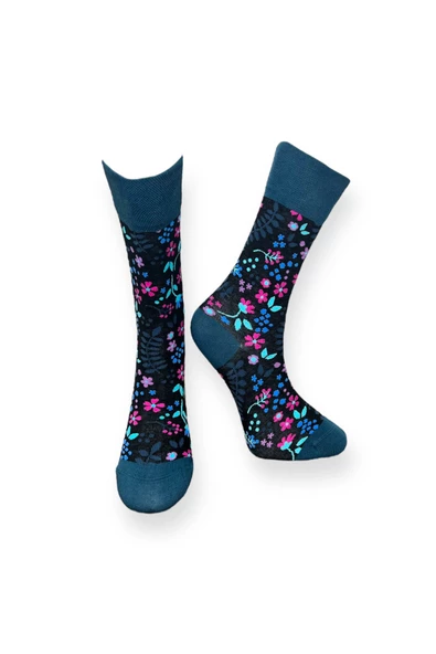 4'lü Desenli Unisex Esnek Nem Alabilen Pamuklu Soket Çoraplar - Resim 5