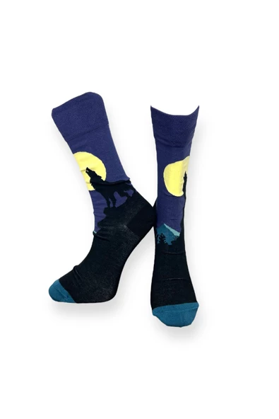 2'li Desenli Unisex Esnek Nem Alabilen Pamuklu Soket Çoraplar - Resim 2