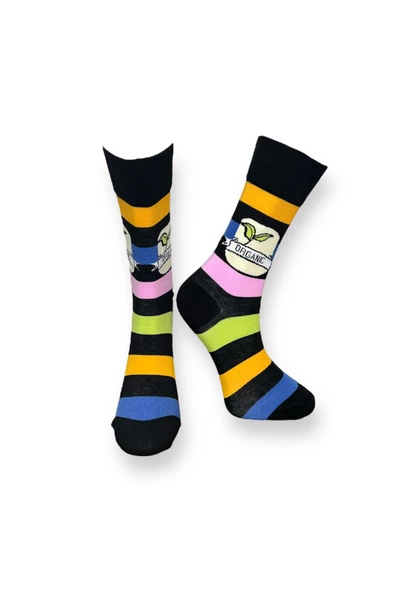 3'lü Desenli Unisex Esnek Nem Alabilen Pamuklu Soket Çoraplar - Resim 6