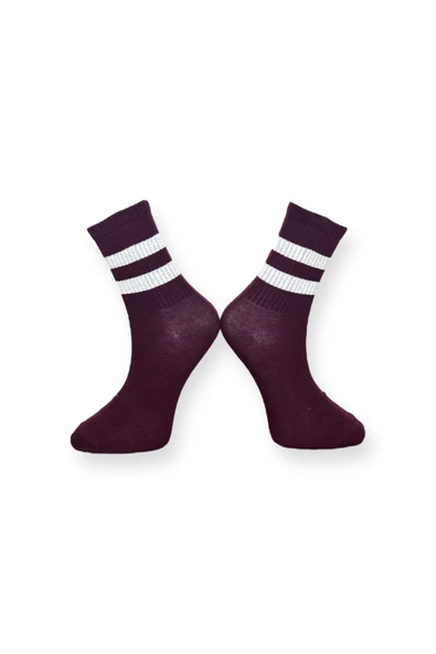 2'li Desenli Unisex Esnek Nem Alabilen Pamuklu Soket Çoraplar - Resim 3