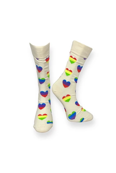 2'li Desenli Unisex Esnek Nem Alabilen Pamuklu Soket Çoraplar - Resim 2