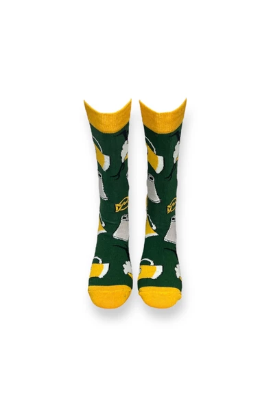 2'li Desenli Unisex Esnek Nem Alabilen Pamuklu Soket Çoraplar - Resim 4