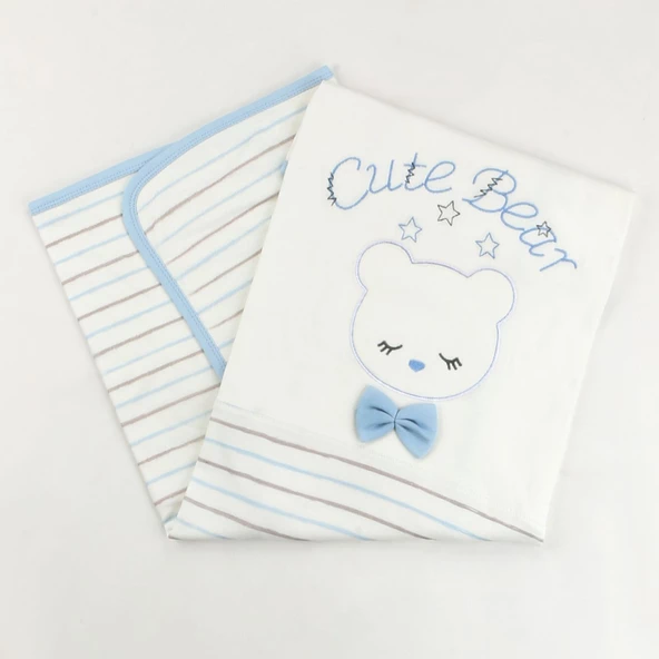 Sebi Bebe Fiyonklu Ayıcık Bebek Battaniyesi 80x90 Cm 9183