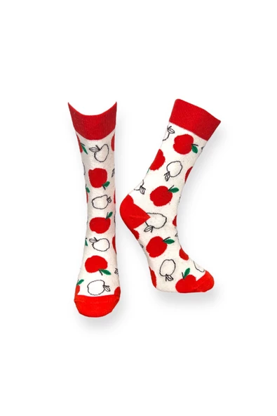 2'li Desenli Unisex Esnek Nem Alabilen Pamuklu Soket Çoraplar - Resim 2