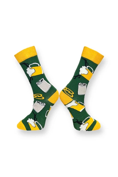 2'li Desenli Unisex Esnek Nem Alabilen Pamuklu Soket Çoraplar - Resim 3