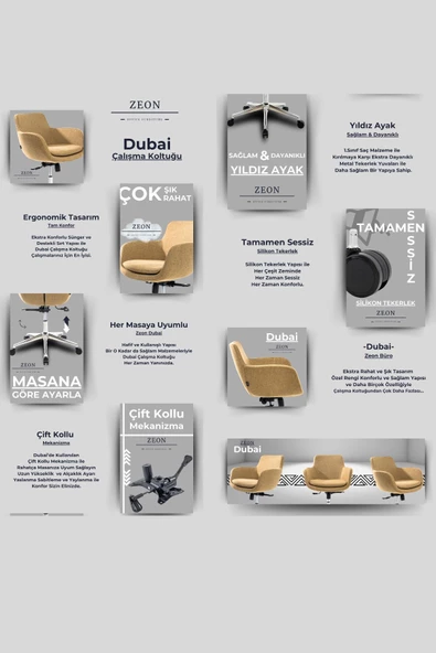 Zeon Büro Ofis Sistemleri Dubai Çalışma Sandalyesi | Ofis Koltuğu | Sekreter Koltuğu - 2