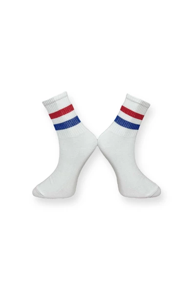 2'li Desenli Unisex Esnek Nem Alabilen Pamuklu Soket Çoraplar - Resim 3