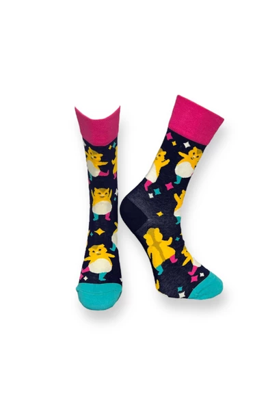 3'lü Desenli Unisex Esnek Nem Alabilen Pamuklu Soket Çoraplar - Resim 6