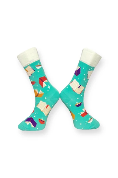 2'li Desenli Unisex Esnek Nem Alabilen Pamuklu Soket Çoraplar - Resim 3