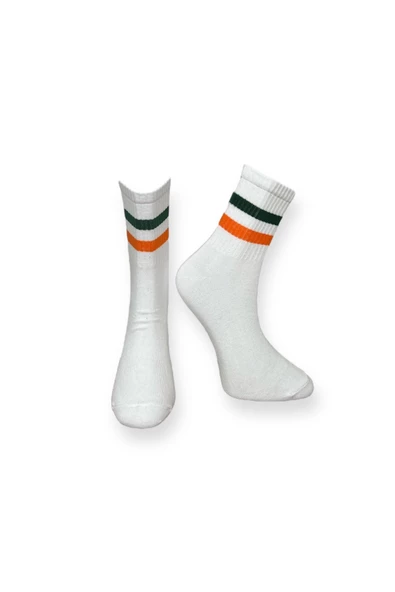 2'li Desenli Unisex Esnek Nem Alabilen Pamuklu Soket Çoraplar - Resim 5